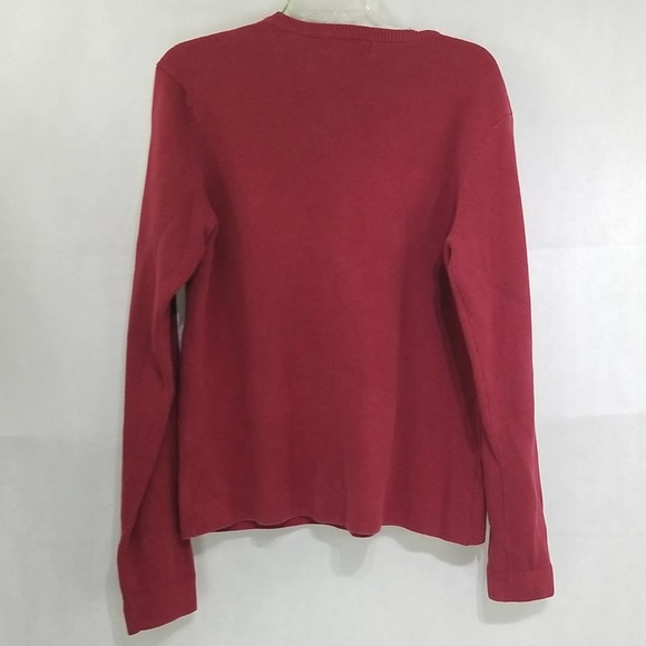 Old Navy Red Sweater V Neck Stripes Small - Picture 6 of 8